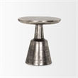 Bobbi Textured Polished Nickel Cast Aluminum Metal Accent Table