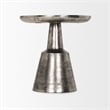 Bobbi Textured Polished Nickel Cast Aluminum Metal Accent Table