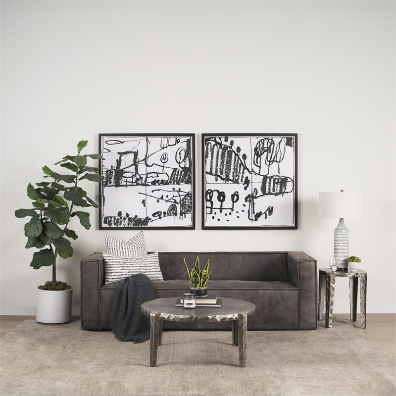 Randy Textured Silver Nickel Cast Aluminum Metal Accent Table