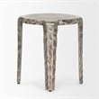 Randy Textured Silver Nickel Cast Aluminum Metal Accent Table