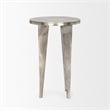 Maggie Textured Silver Nickel Cast Aluminum Metal Accent Table
