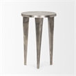 Maggie Textured Silver Nickel Cast Aluminum Metal Accent Table