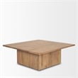 June Light Brown Wood w/ Fluting Square Coffee Table