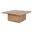 June Light Brown Wood w/ Fluting Square Coffee Table