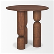 Mercana Sonel Pedestal Medium Dark Brown Acacia Wood Foyer Table