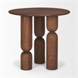 Mercana Sonel Pedestal Medium Dark Brown Acacia Wood Foyer Table