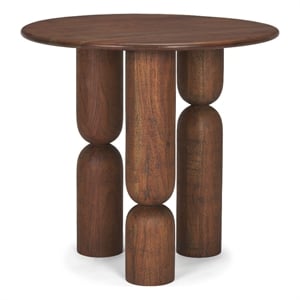 Mercana Sonel Pedestal Medium Dark Brown Acacia Wood Foyer Table