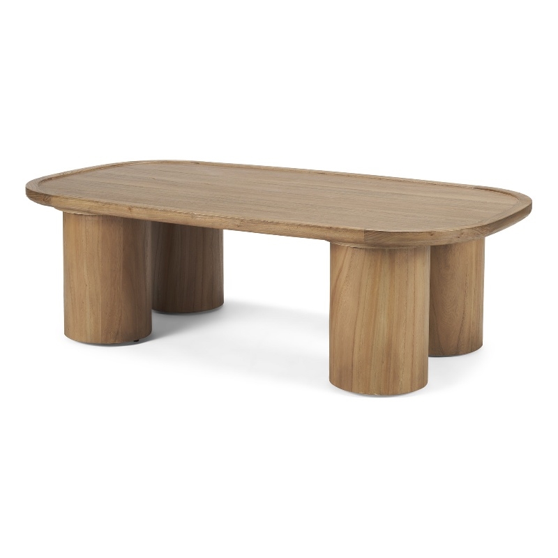 Tavi Rectangular Natural Brown w/ Column Legs Coffee Table