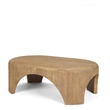 Shima Oval Light Brown Wood w/ Arched Legs Coffee Table