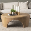 Shima Round Light Brown Wood W/Arched Legs Coffee Table