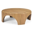 Shima Round Light Brown Wood W/Arched Legs Coffee Table