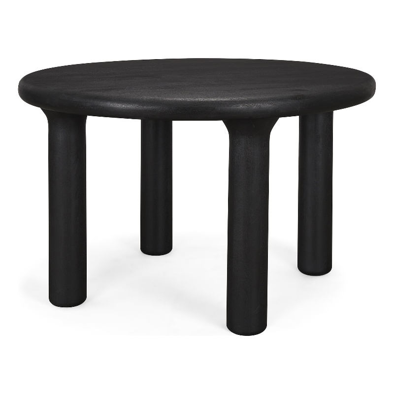 Soma Textured Black Acacia Wood Round Dining Table