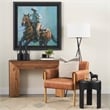 Tabor Natural Wood w/ Black Oak Waterfall Console Table