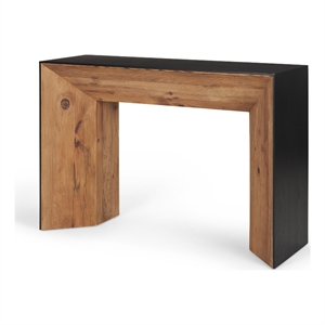 Tabor Natural Wood w/ Black Oak Waterfall Console Table