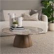 Allyson Round Brown Pedestal w/ Pink Marble Top Coffee Table