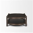 Mercana Furniture Romi Dark Brown Wood w/ Bottom Shelf Oval Coffee Table
