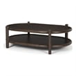 Mercana Furniture Romi Dark Brown Wood w/ Bottom Shelf Oval Coffee Table