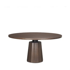 Swanson 60&quot Dark Brown Wood Round Pedestal Dining Table