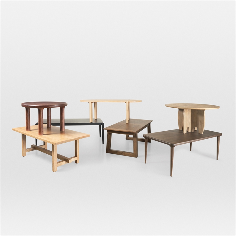 Suke Rectangular Natural Wood Trestle Dining Table