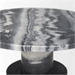 Mercana Taite Solid Dark Gray Marble Pedestal Accent Table