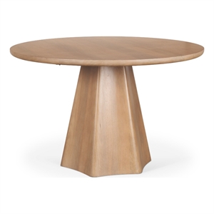 Mercana Furniture and Decor Jovani 48&quot Solid Light Brown Wood Round Dining Table