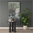 Mercana Sonel Matte Black Wood Pedestal Foyer Table