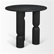 Mercana Sonel Matte Black Wood Pedestal Foyer Table