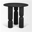 Mercana Sonel Matte Black Wood Pedestal Foyer Table