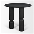 Mercana Sonel Matte Black Wood Pedestal Foyer Table