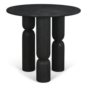 Mercana Sonel Matte Black Wood Pedestal Foyer Table