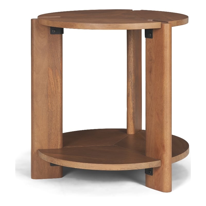 Hisako Mid Brown Open Round Accent Table