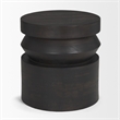 Mercana Rashama Dark Brown Wood Stacked Geometric Round Accent Table