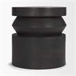Mercana Rashama Dark Brown Wood Stacked Geometric Round Accent Table