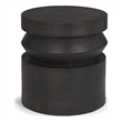 Mercana Rashama Dark Brown Wood Stacked Geometric Round Accent Table