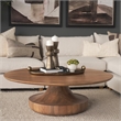 Mercana Arno Wood Sculptural Round Coffee Table in Warm Mid-Brown