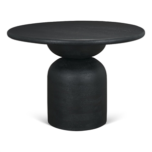 Mercana Furniture Atlas 42&quot Black Wood Stacked Pedestal Base Round Dining Table