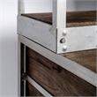 Brodie III Medium Brown Wood Silver Accent Four Shelf Shelving Unit