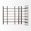 Turner II Curved Dark Brown Wood And Black Iron Six Shelving Unit