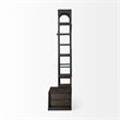 Brodie VII Brown Wood Gun-Metal Bracing Four Shelf Shelving Unit