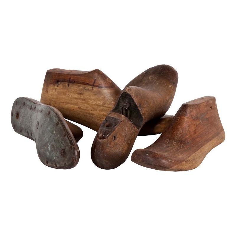 Wooden Shoe (Set of Brown Antique Wooden Cobbler Moulds
