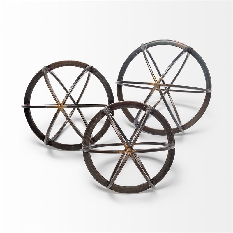 Galenna II (Medium) Black Metal Circular Decorative Orb