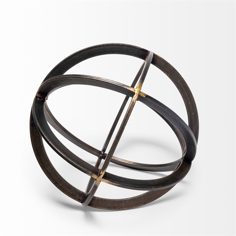 Galenna II (Medium) Black Metal Circular Decorative Orb