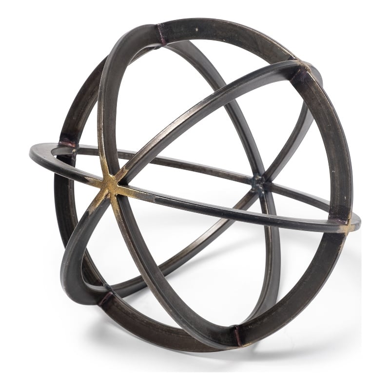 Galenna II (Medium) Black Metal Circular Decorative Orb
