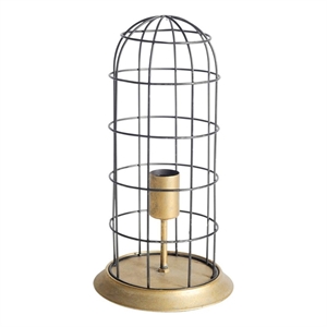 Carkner I (38&quotH) Gun-Metal Grey Cylindrical Metal Cage Table Lamp