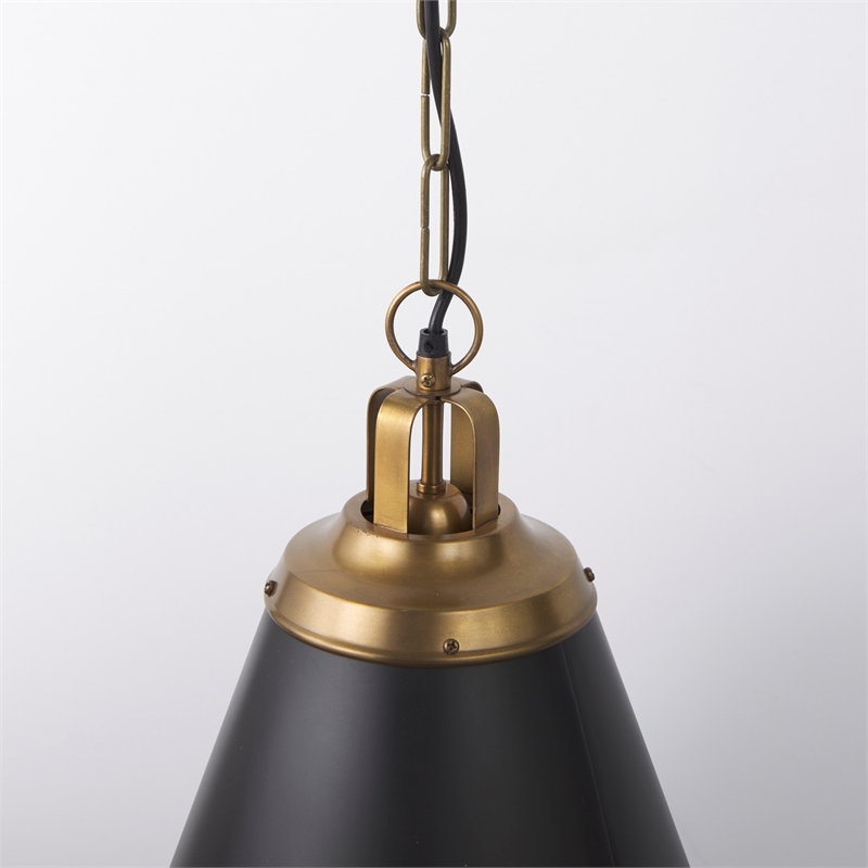 Fenton Black W/Antiqued Gold Accents Pendant Light