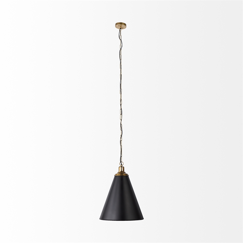 Fenton Black W/Antiqued Gold Accents Pendant Light