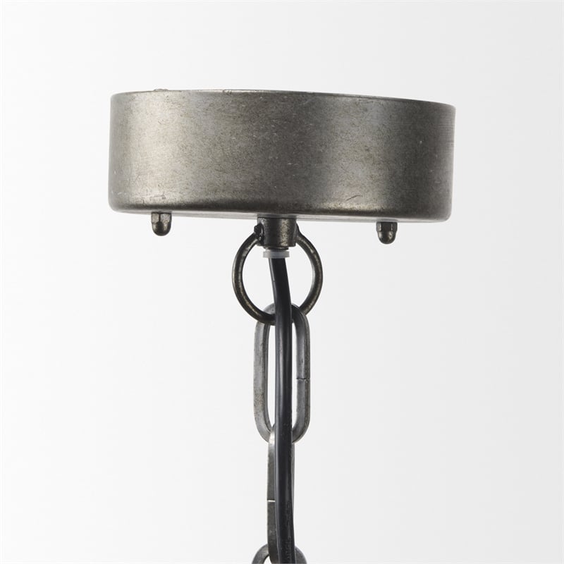 Selma White Wood Bead and Metal Chandelier