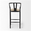 Trixie Black Wood Frame w/ Dark Taupe Fabric Seat Bar Stool