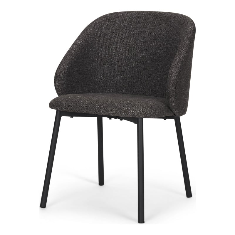 Shannon Dining Chair w/ Gray Fabric & Matte Black Metal