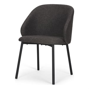 Shannon Dining Chair w/ Gray Fabric & Matte Black Metal